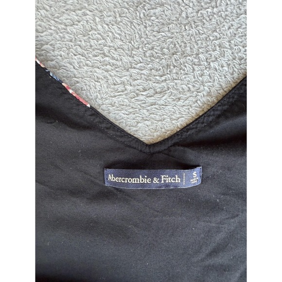 Abercrombie & Fitch Dress Womens Small Black Floral Wrap Midi Sleeveless V Neck - Picture 8 of 13